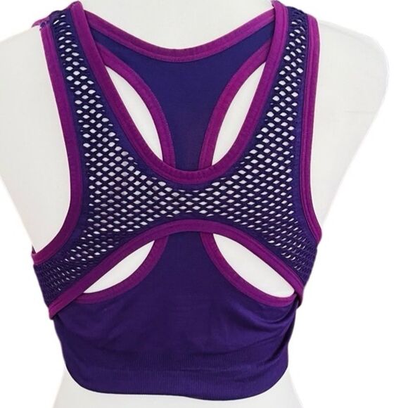 Saucony Purple Mesh light compression Sports Bra size XL - Picture 2 of 5
